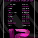 Different Drumz 12th Birthday Timetable - Saturday
