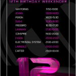 Different Drumz 12th Birthday Timetable - Sunday